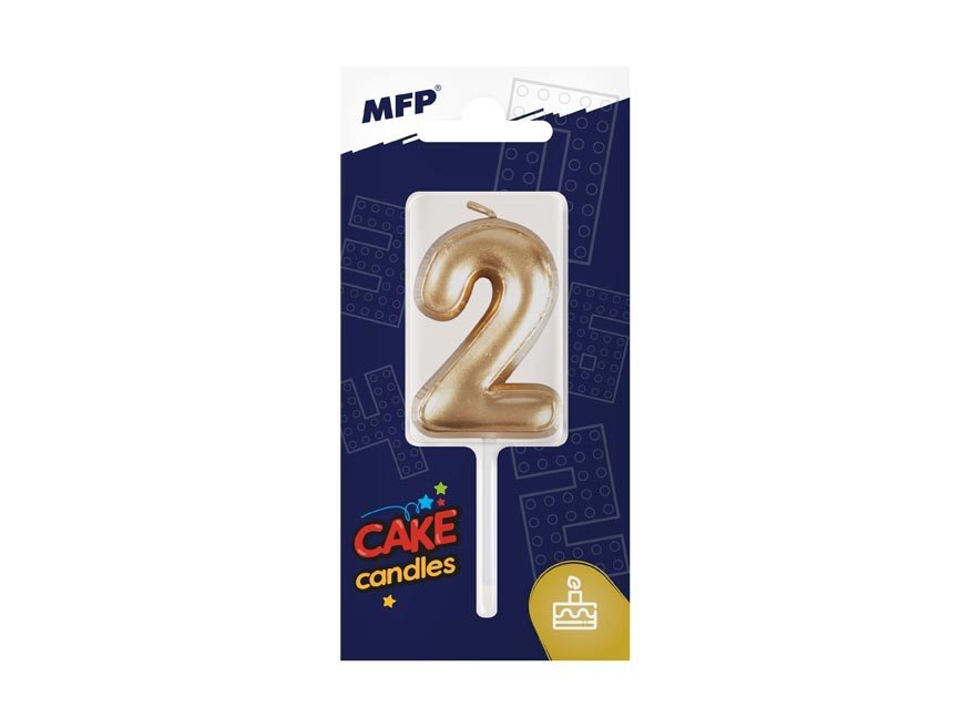 MFP 8800116 Dortová svíčka balonek č. 2 zlatá