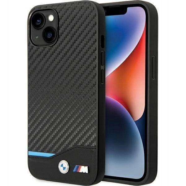 Bmw Leather Carbon Blue Line – pouzdro na iPhone 13 (Ch