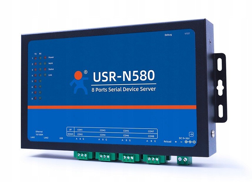 8 kanálový převodník RS485 na Ethernet USR-N580