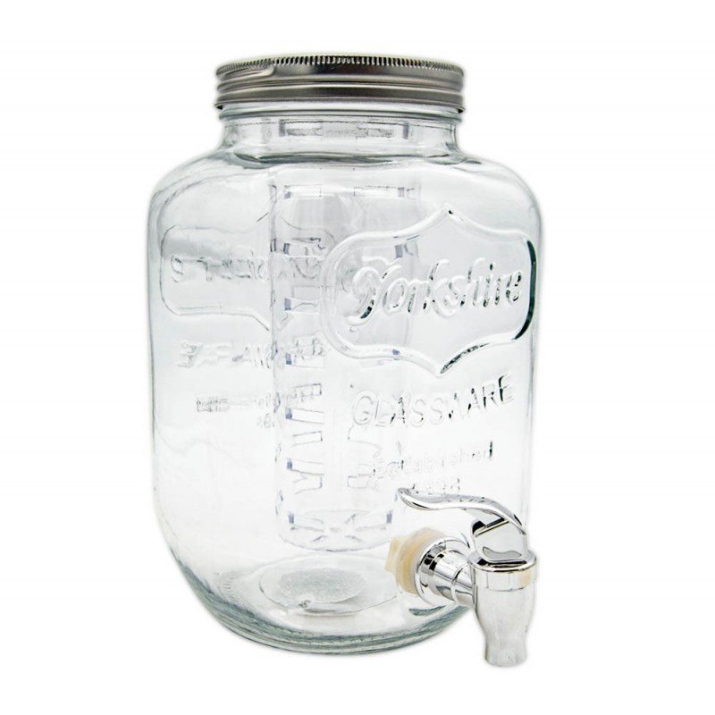 KOZÁČEK Zásobník láhev sklo 4000ml s kohoutkem a vložkou  GLASS