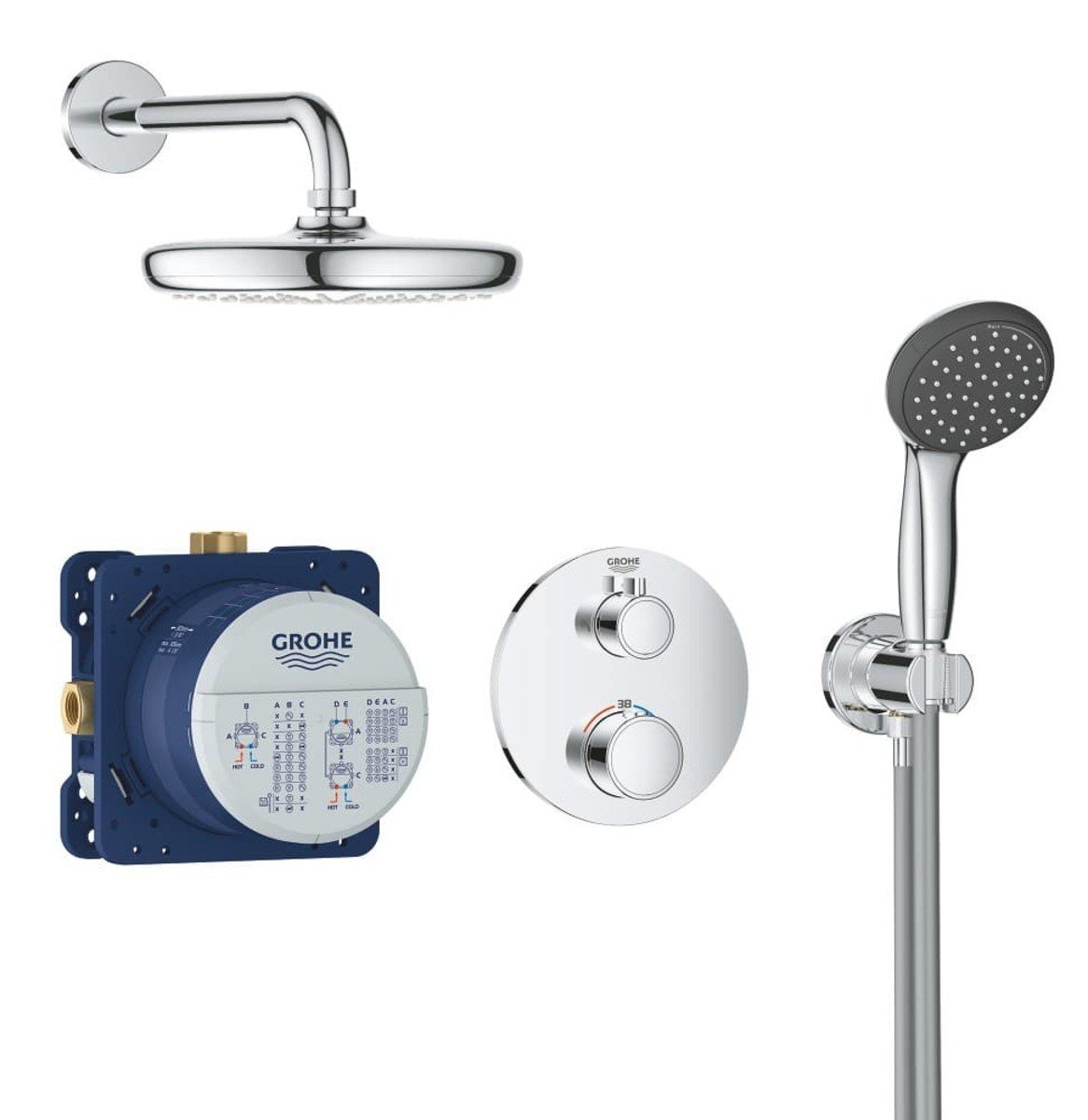 Sprchový systém Grohe Precision Trend New pod omítku včetně podomítkového tělesa chrom 34733002