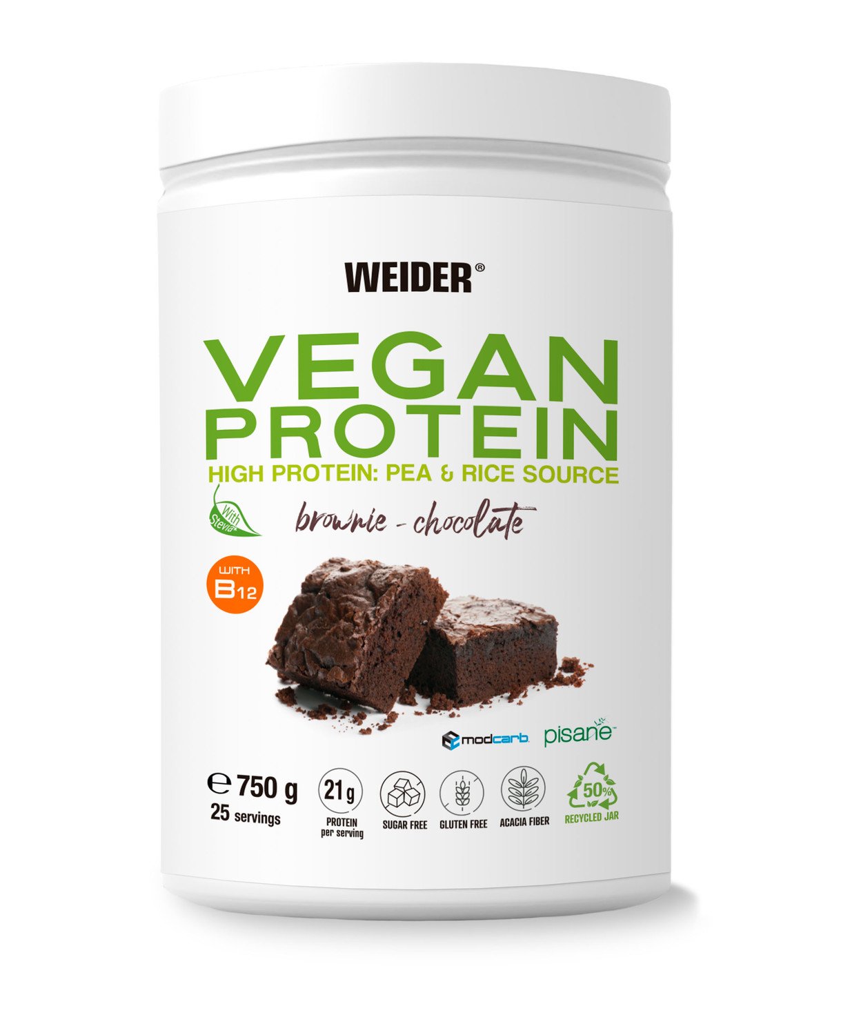 Weider Vegan Protein 750 g, veganský protein z izolátu hrachové bílkoviny a koncentrátu rýžové bílkoviny, Cookies