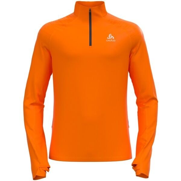 Odlo M MID LAYER 1/2 ZIP AXALP CERAMIWARM Pánská funkční střední vrstva, oranžová, velikost M