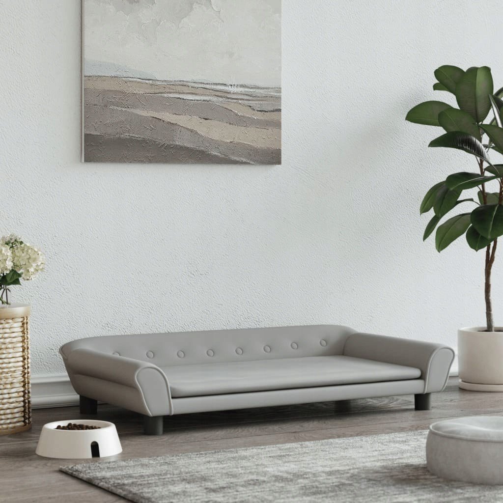 pelíšek pro psa světle šedé 100x50x21 cm sametové