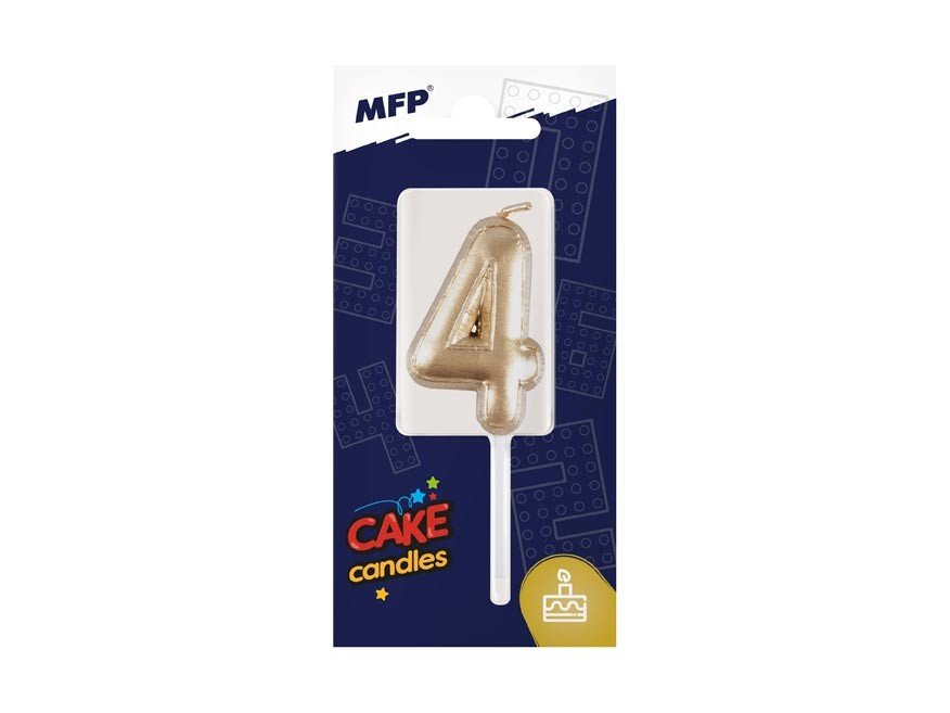 MFP 8800118 Dortová svíčka balonek č. 4 zlatá