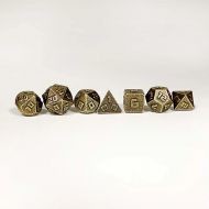 HYMGHO 10MM Mini Metal RPG Ancient Bronze Polyhedral Dice Set