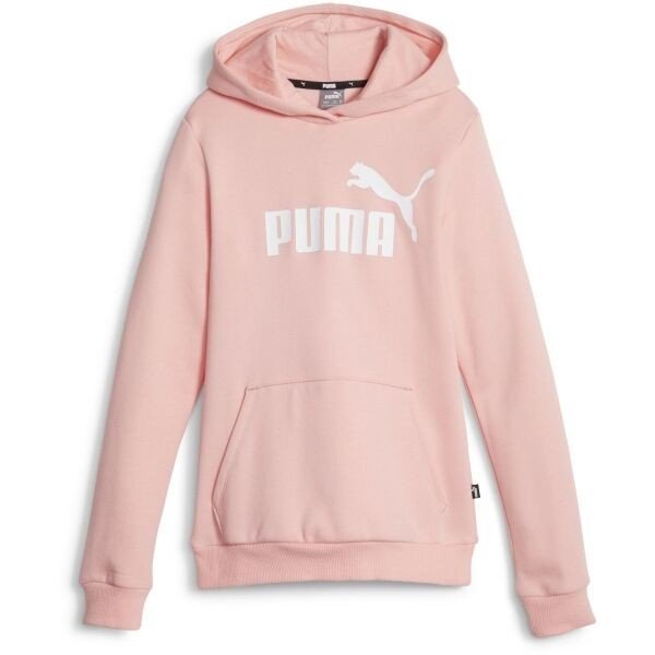 Puma ESS LOGO HOODIE FL G Dívčí mikina, růžová, velikost 152