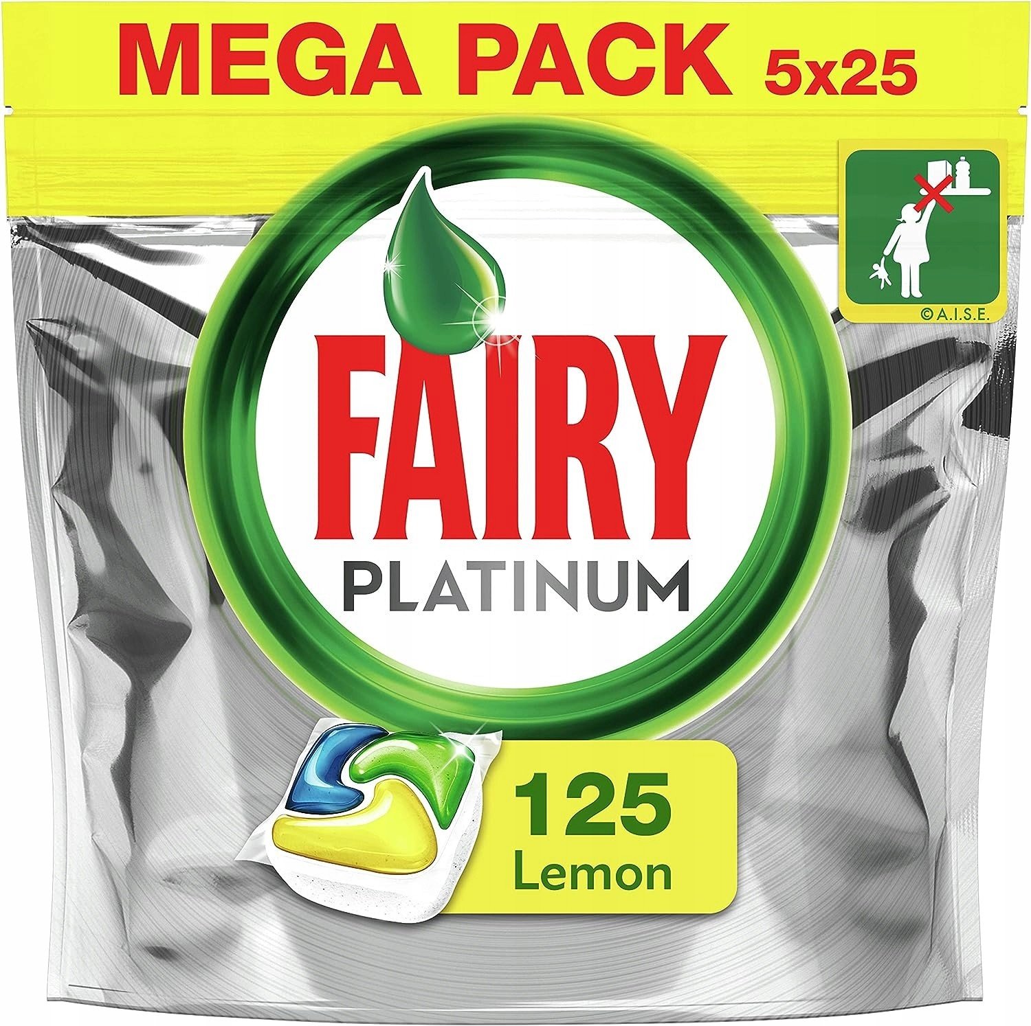 Fairy Platinum Kapsle Do Myčky Lemon 125 ks