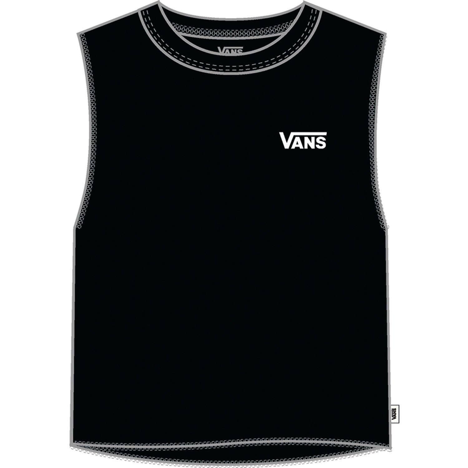 Vans WM JUNIOR V MUSCLE CROP Dámské tílko US L VN0A4DNGBLK1