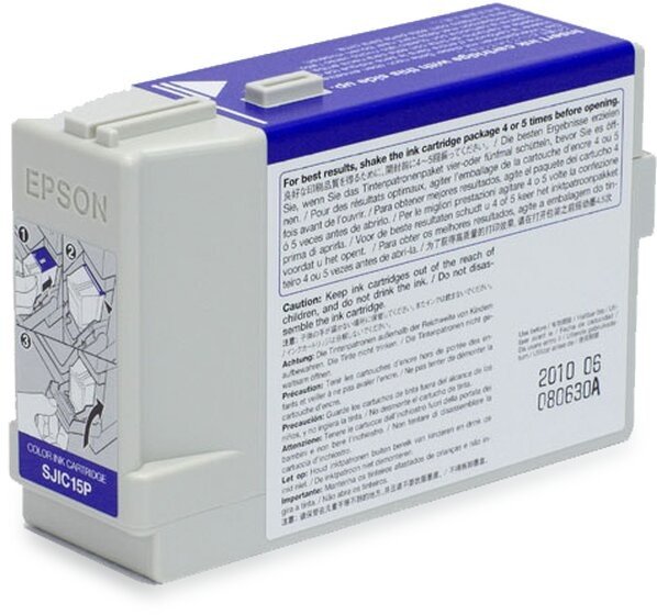 Epson ColorWorks SJIC15P(CMY): Ink cartridge, azurová, purpurová, žlutá, pro CW C3400, TM-C610 - C33S020464
