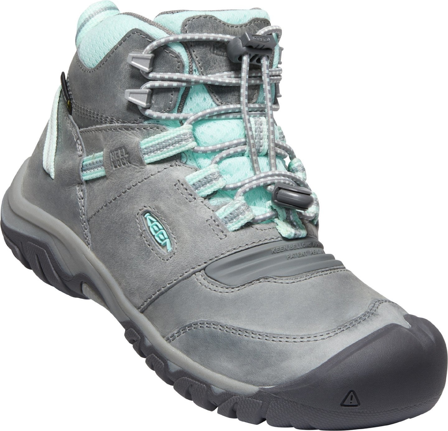 Trekové boty Keen RIDGE FLEX MID WP YOUTH grey/blue tint Velikost: 37