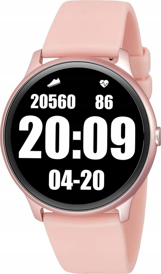 Chytré hodinky Rubicon KW13 růžové s gumovým řemínkem