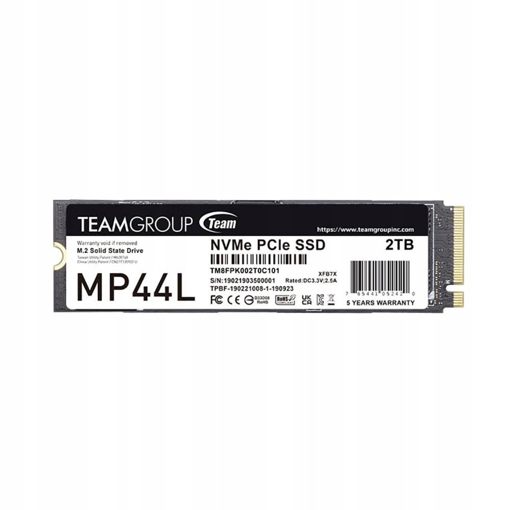 Team Group MP44L 2TB M.2 PCIe NVMe Gen4 x Ssd