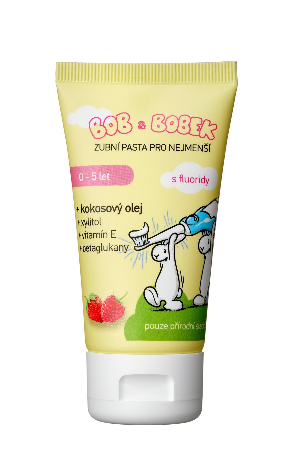 Bob a Bobek dětská zubní pasta s příchutí malin a jahod (0-6 let), 50 ml