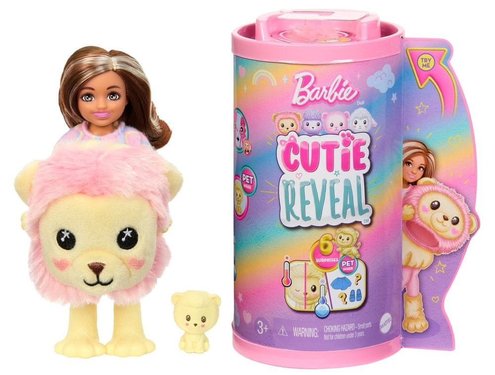Mattel Barbie Cutie Reveal Chelsea pastelová edice - Lev HKR17
