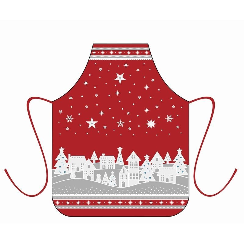 Zástěra dětská, Zimní vesnička, modrá