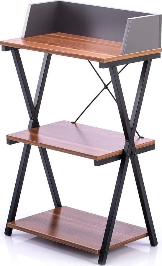 Pracovní stůl s deskou v dekoru ořechového dřeva 30x50 cm Hexe – Homede