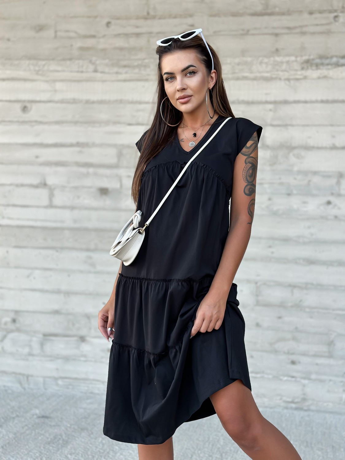 Black summer maxi dress 100% Mayflies cotton