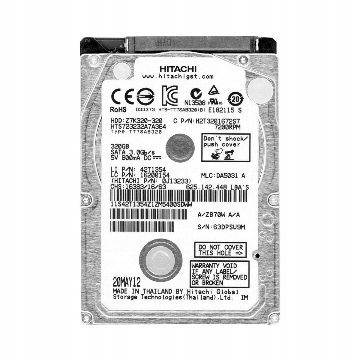 TravelStar Z7K320 320GB 7.2K 16MB Sata 2.5