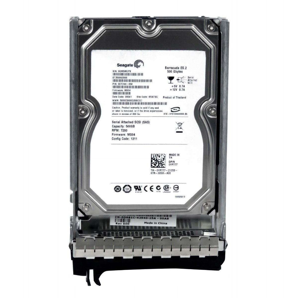 Dell 0YP777 500GB 7.2K 16MB Sas 3.5'' ST3500620SS