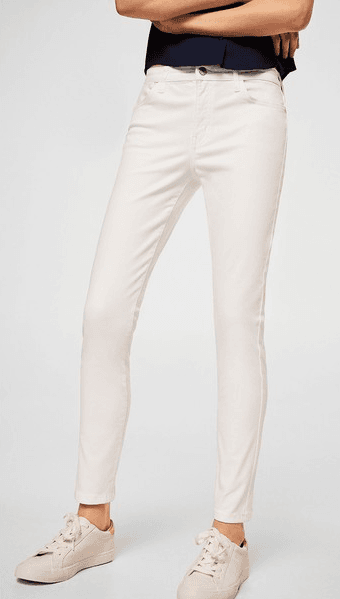 Dámské bílé skinny kalhoty Mango