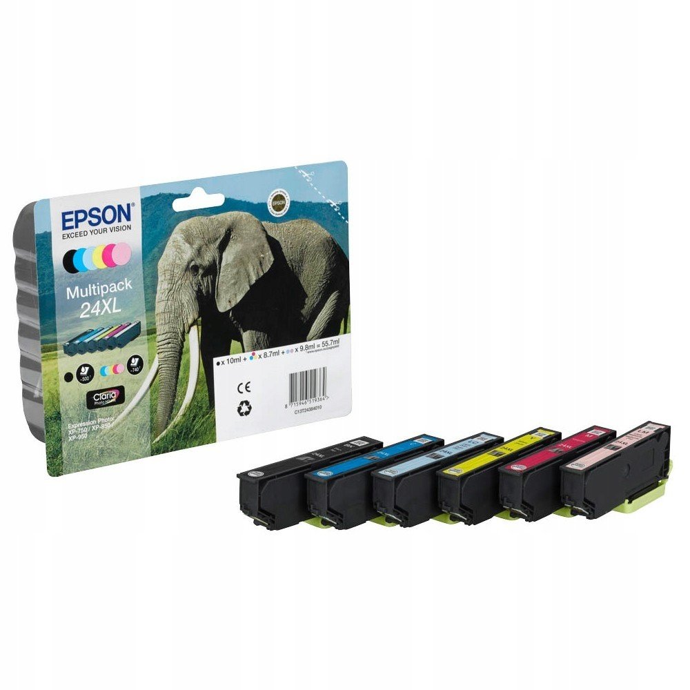 Inkoust Epson C13T24384010 černý (black), červený