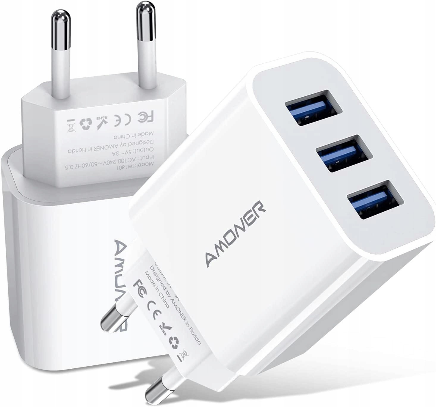 Nabíječka Amoner Usb 3-Port 3A 2 kusy