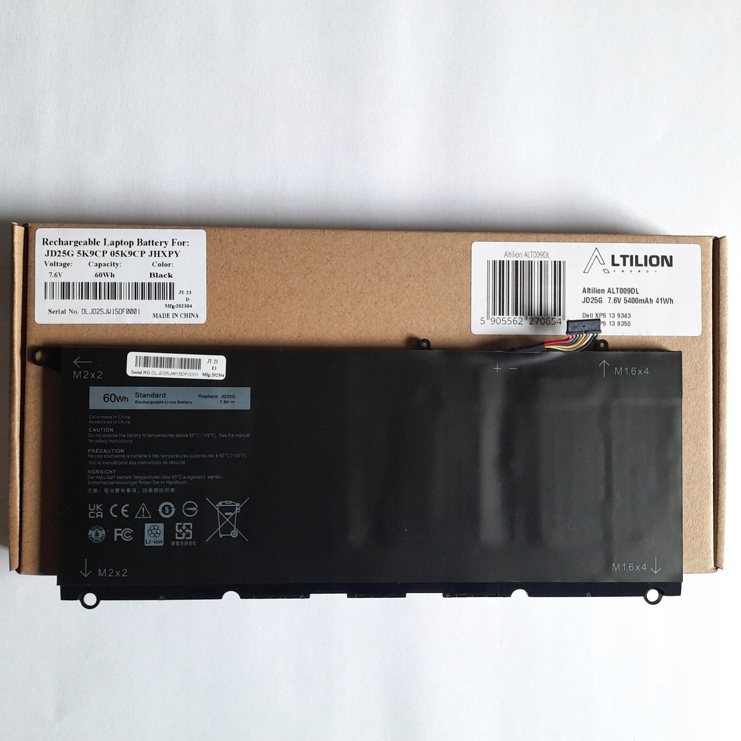 Baterie JD25G 5K9CP Jhxpy Dell Xps 13 9343 9350