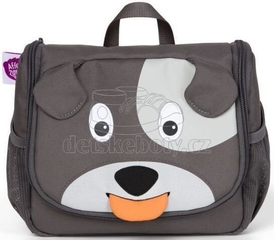 Dětská kosmetická taštička Affenzahn Washbag Dog David - grey