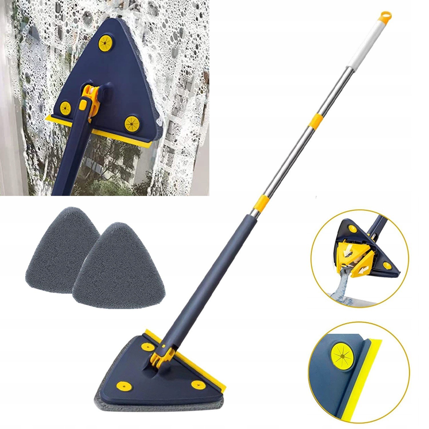 Myjka do Mycia Okien Mop Obrotowy Trojkatny 127CM