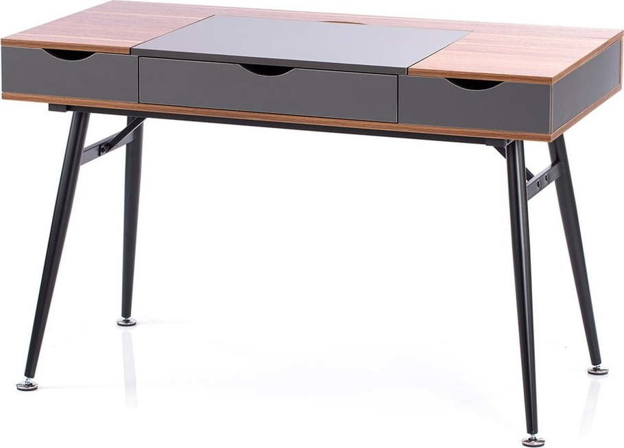 Pracovní stůl s deskou v dekoru ořechového dřeva 60x120 cm Faryn – Homede