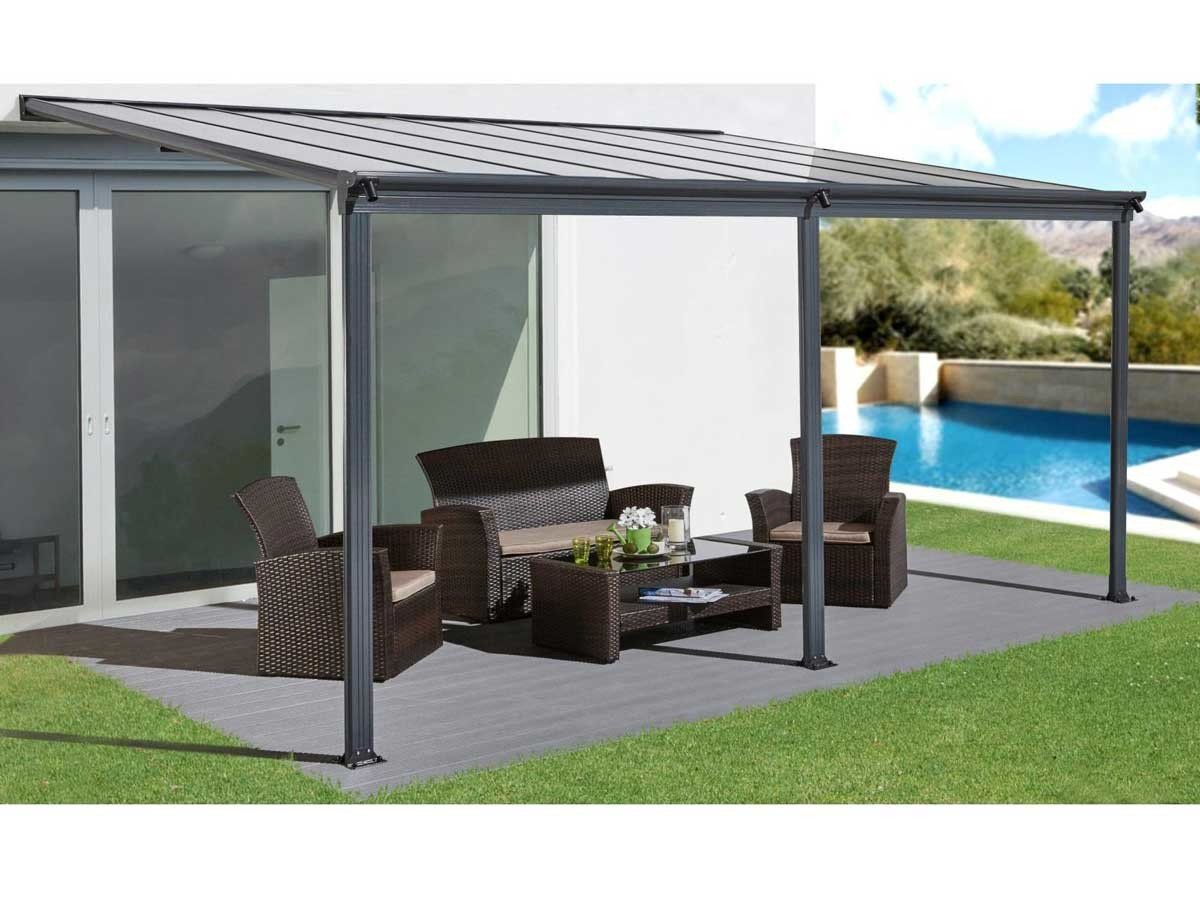 Lanit Plast Hliníková pergola WALL 53 antracit + opál PC