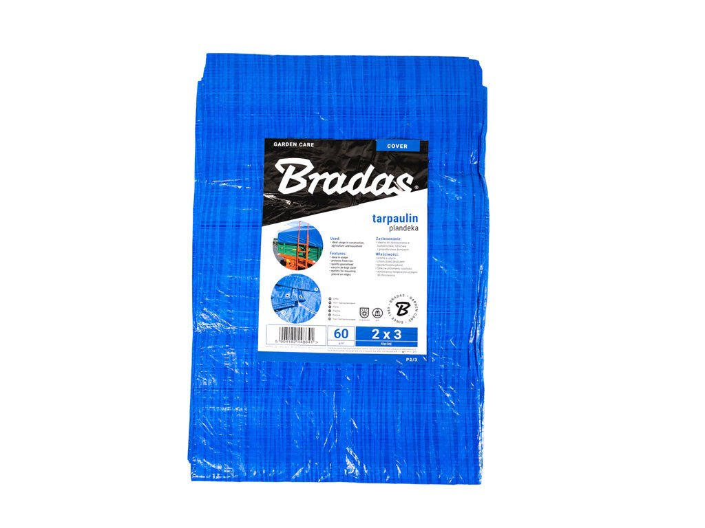 Bradas Plachta krycí vyztužená modrá 2 x 3 m, 60 g/m2