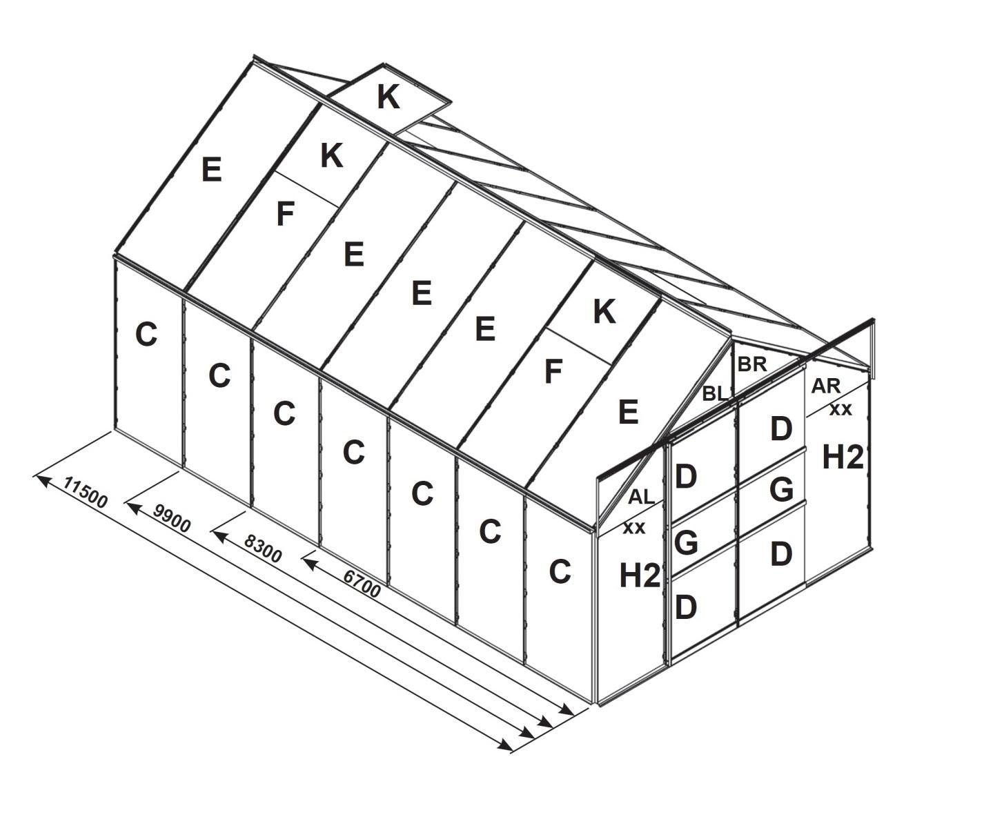 Vitavia Garden Náhradní prosklení pro skleník VITAVIA URANUS 9900 PC 4 mm