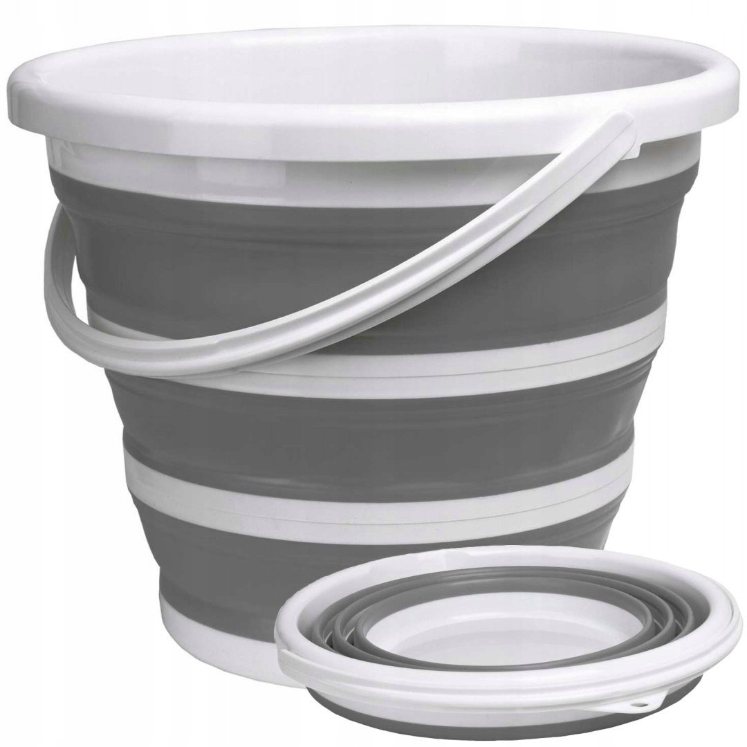 Kyblík skládací 32cm bílo-šedý Asmar 10 litrů