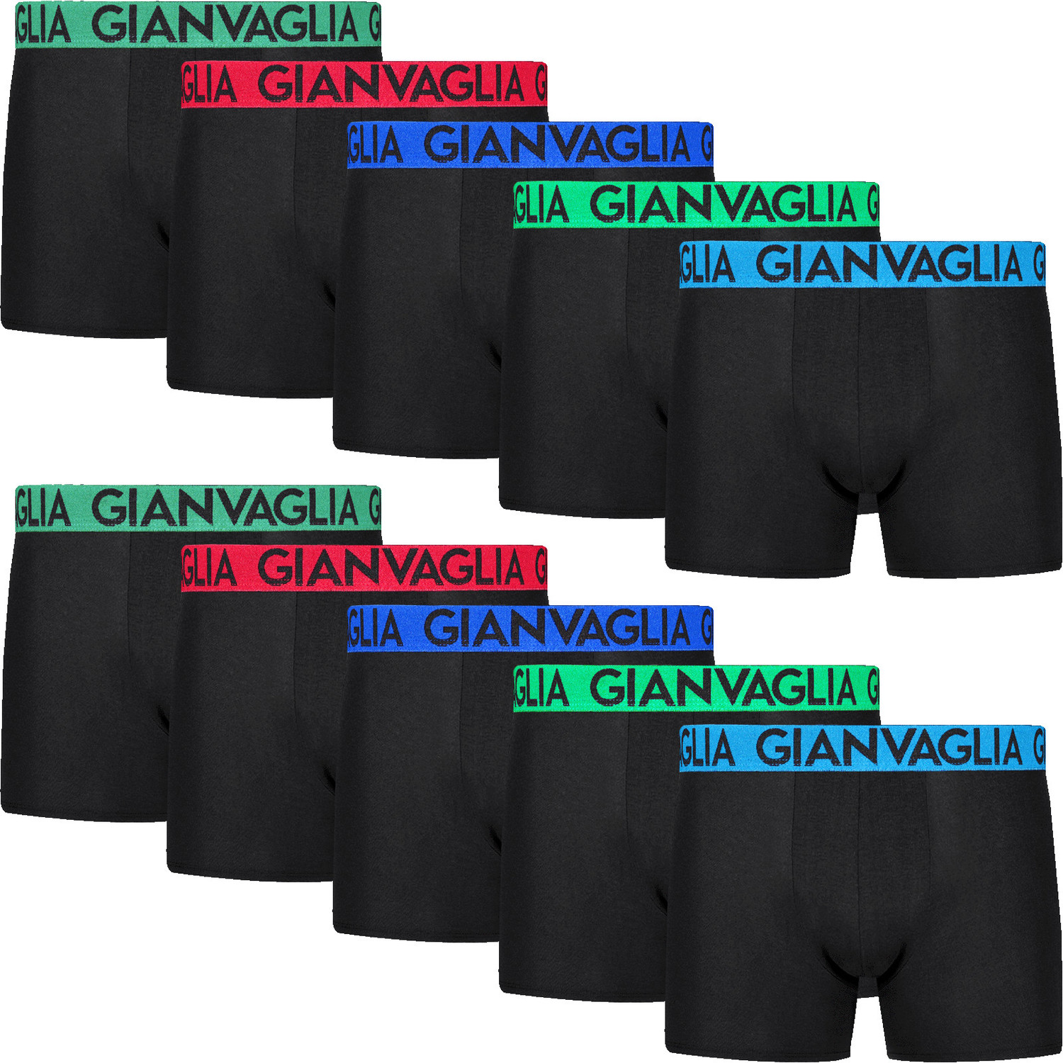 10PACK pánské boxerky Gianvaglia černé (021) L