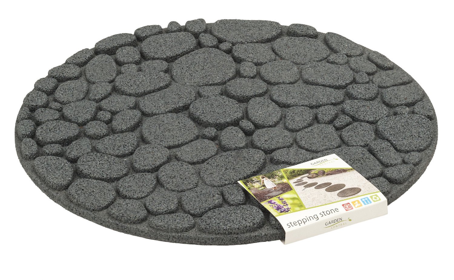 Multy home Dekorativní zahradní nášlap Cracked Log antracit, gumový