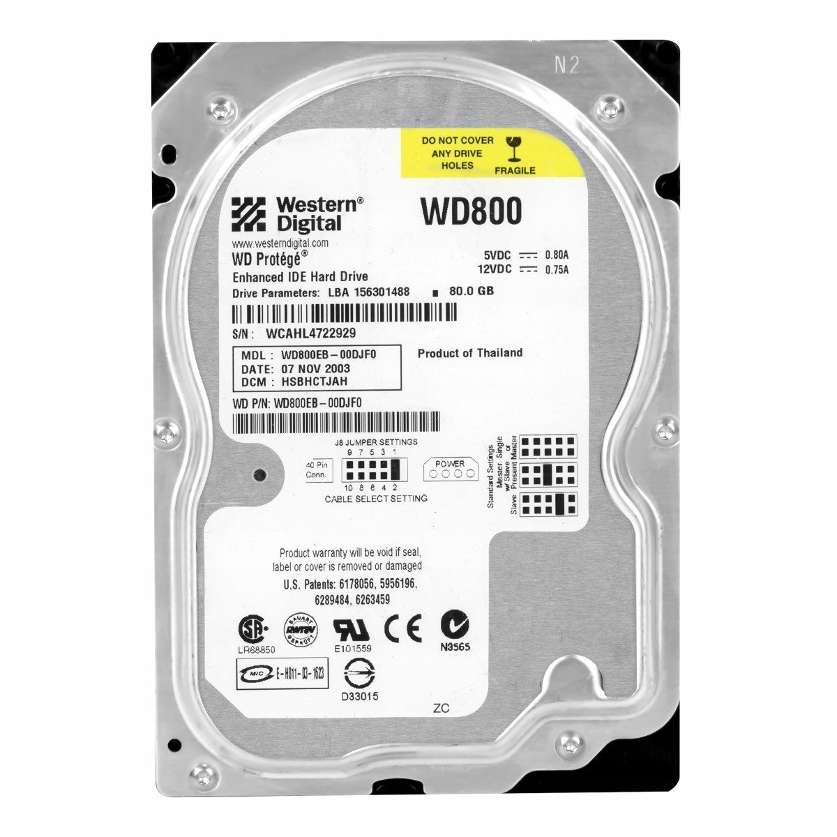 Wd Protege 80GB 5.4K 2MB Ata 3.5'' WD800EB-00DJF0