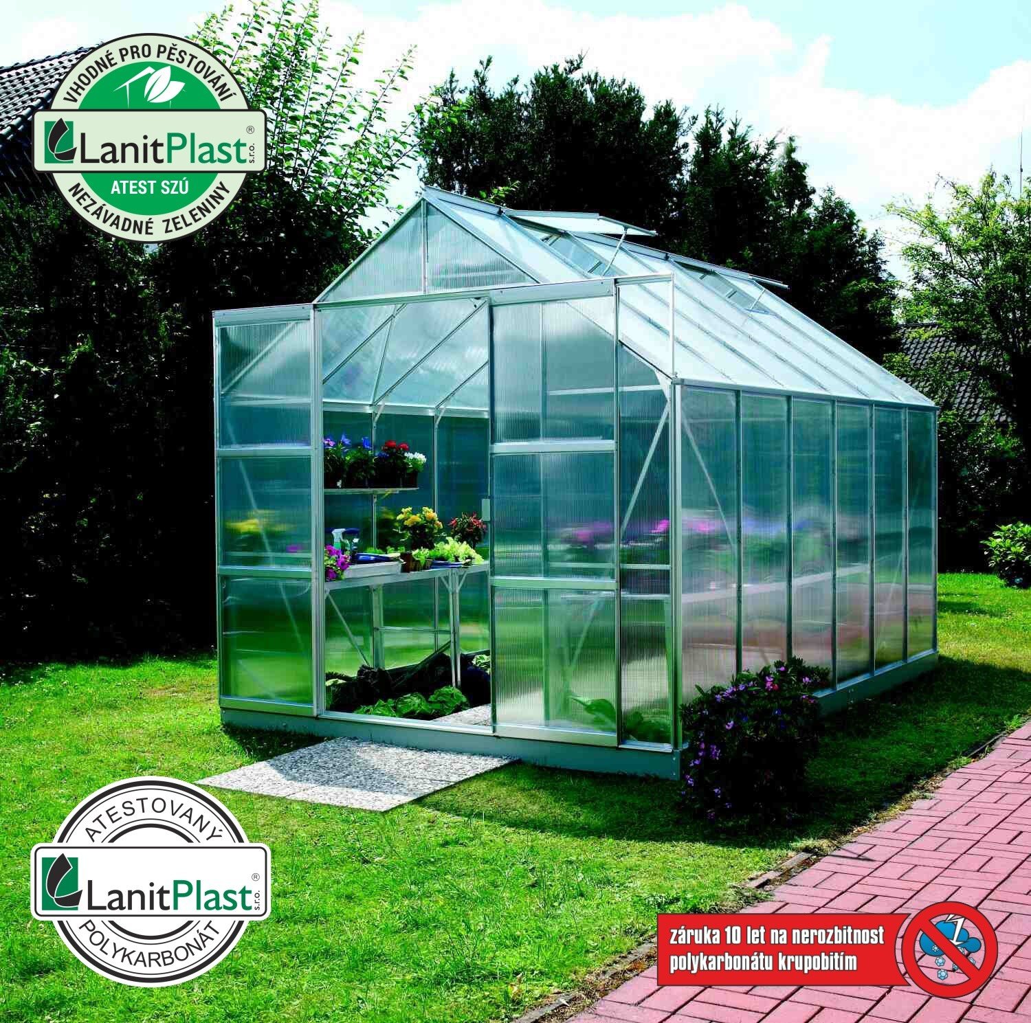 Vitavia Garden Polykarbonátový skleník VITAVIA URANUS 9900, PC 4 mm, stříbrný