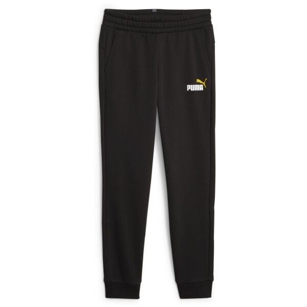 Puma ESS + 2 COL LOGO PANTS FL B Chlapecké tepláky, černá, velikost 128
