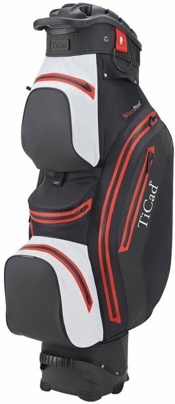 Ticad QO 14 Premium Water Resistant Black/White/Red Cart Bag