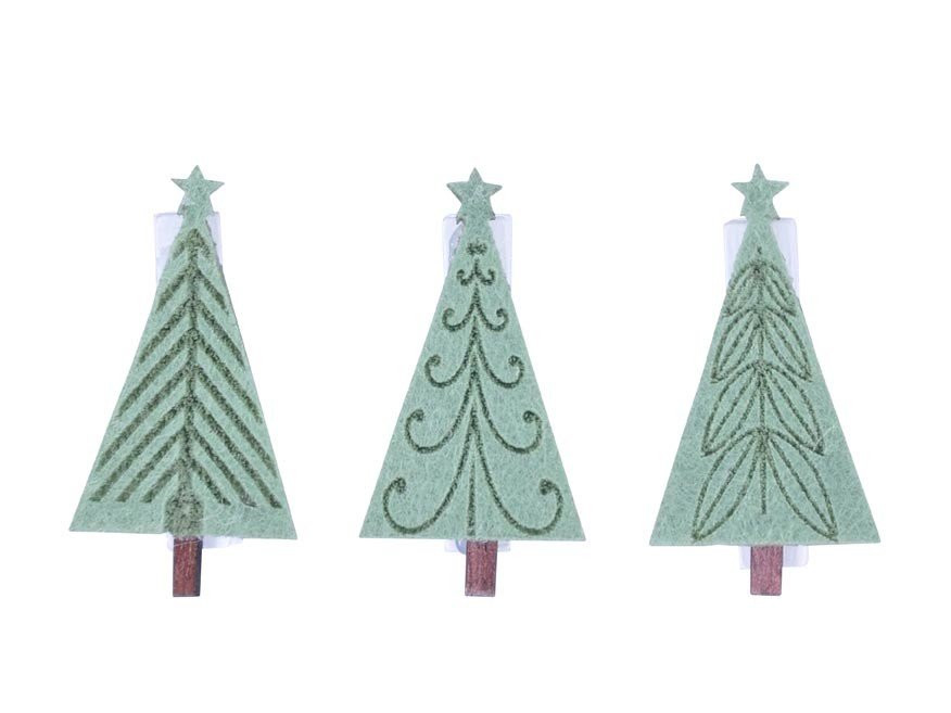 MFP 8886458 Kolíček stromek 9ks filc zelený 4,5cm
