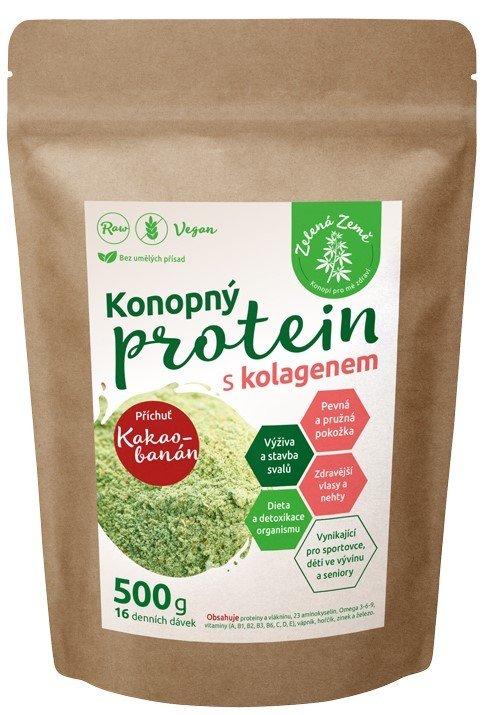 Zelená Země Konopný protein s kolagenem 500 g