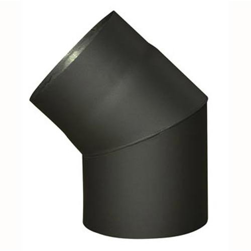Eurometal Koleno kouřové 130 mm/45°, silnostěnné 1,5 mm, černé