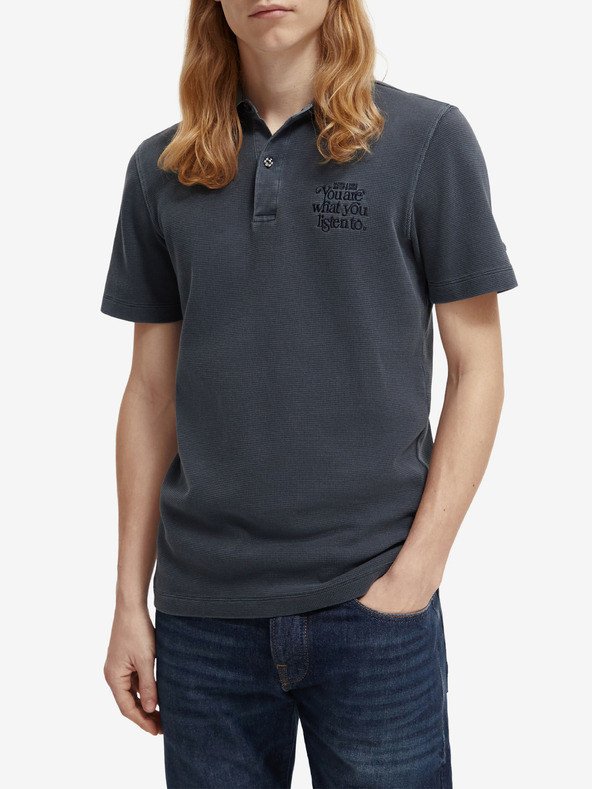 Scotch & Soda Garment Dye Polo triko Modrá