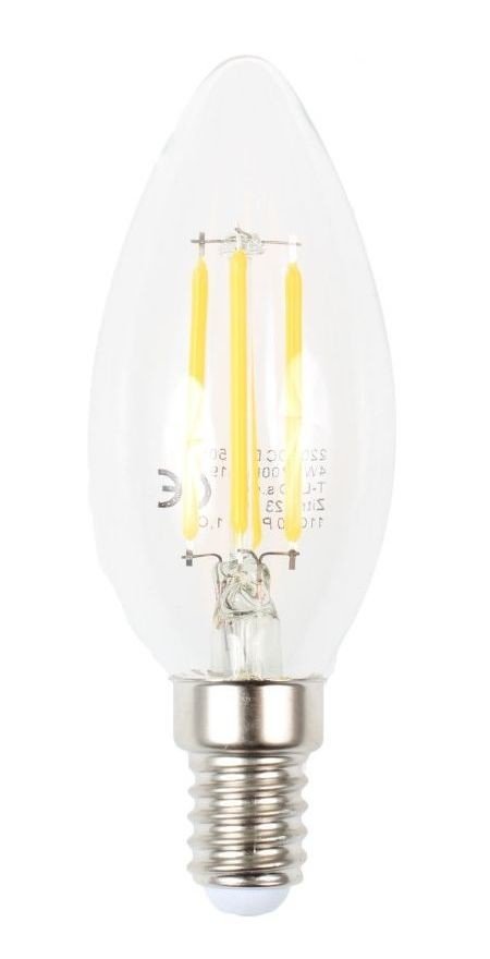 T-LED LED žárovka svíčka Filament 4W E14 stmívatelná 03340