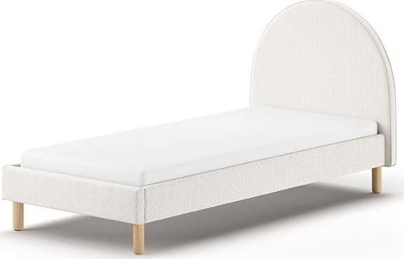 Bílá čalouněná jednolůžková postel s roštem 90x200 cm MOON – Vipack