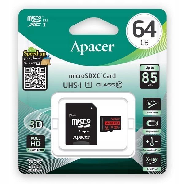 Apacer Paměťová karta Secure Digital Card V10, 64GB