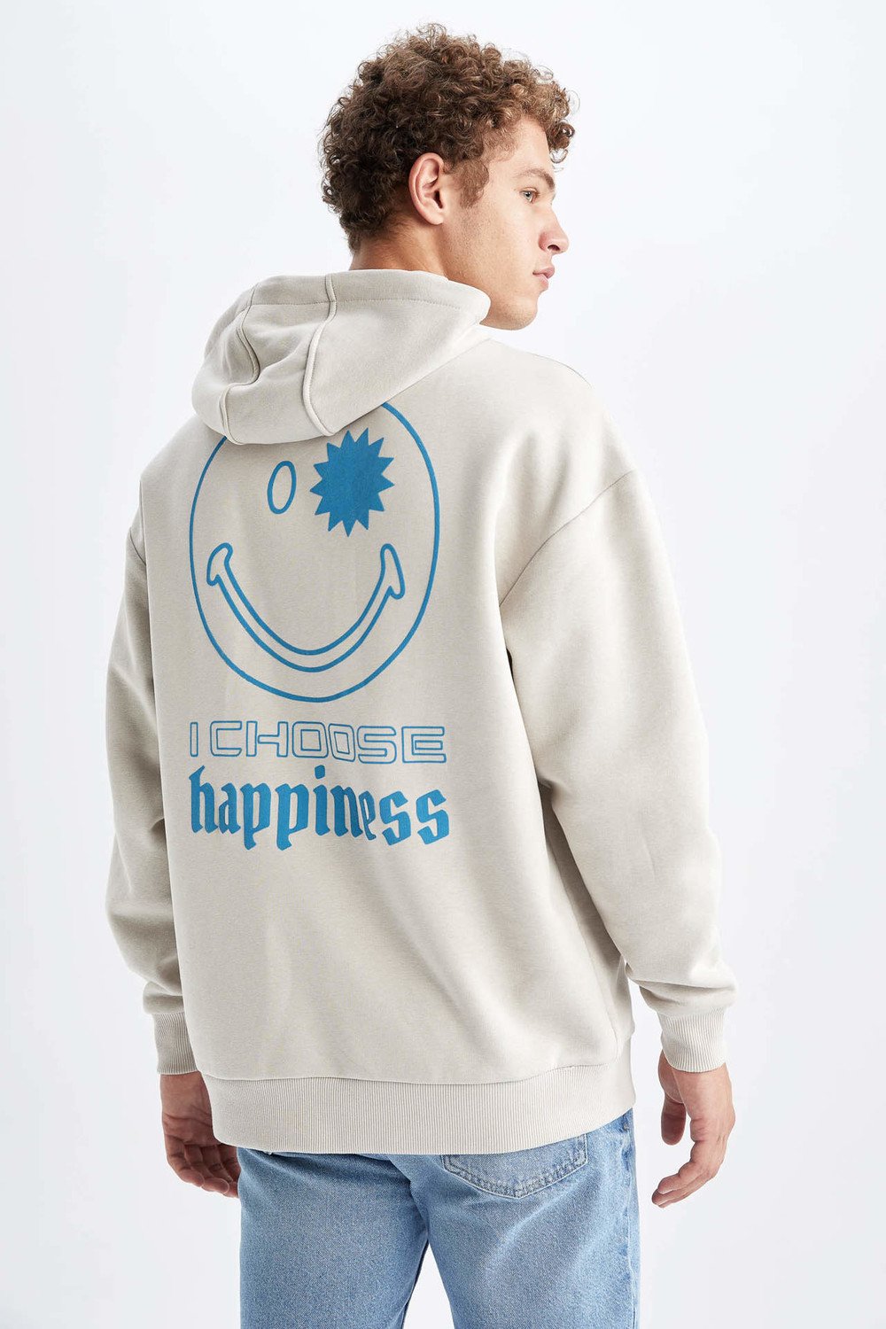 DEFACTO Oversize Fit Smiley Licence Printed Sweatshirt