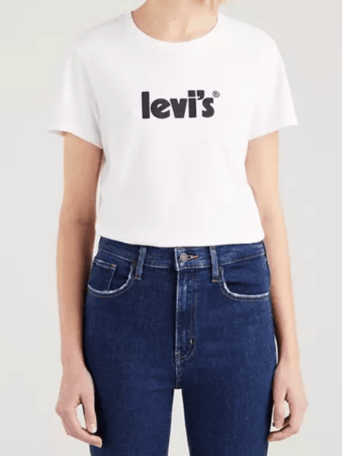 Levi's bílé tričko s potiskem, velikost XL